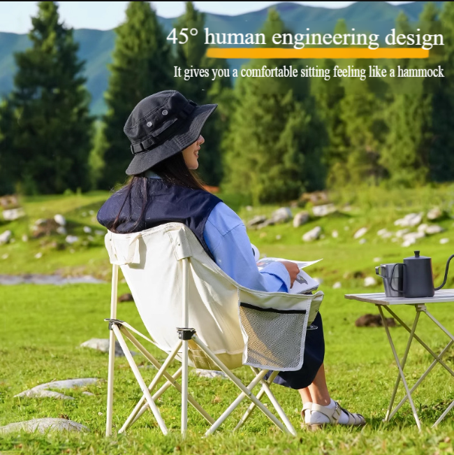 Ultralight Portable Camping Chair – Foldable Outdoor Chair for Adults, Beach, Picnic & Fishing, Supports 130KG, Compact Folding Lounge Chair, Best Camping Gear, Travel & Hiking Accessories